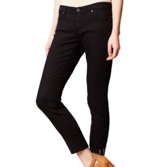 AG Adriano Goldschmied The Stevie Slim Straight Cuffed Black Jeans Waist 26 - Picture 4 of 13
